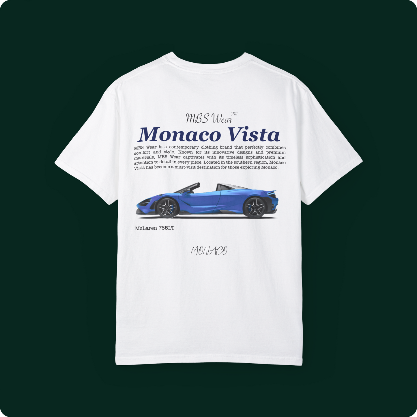 T-Shirt "Monaco Vista McLaren 765LT"